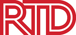 RTD logo in bold red stylized letters