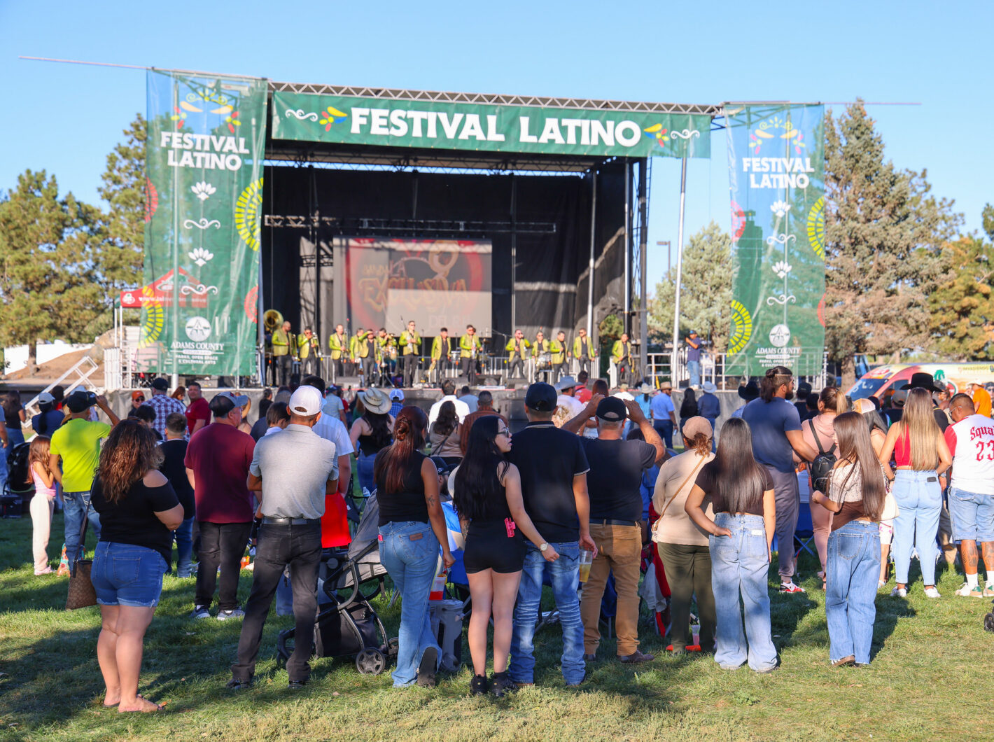 People watching a concert at Festival Latino