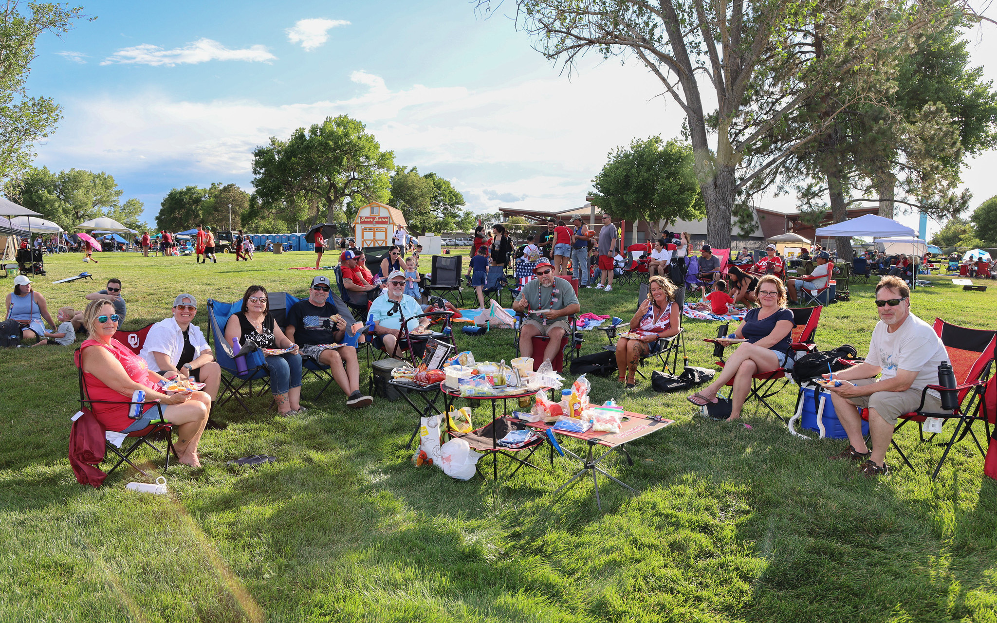 Family posing at Stars & Stripes