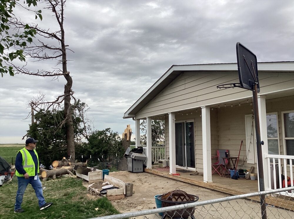 Tornado damage.