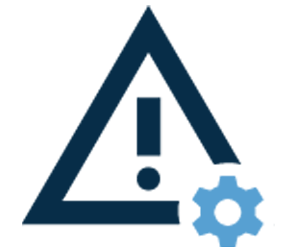 Adams County logo featuring dark blue shape with light blue accents resembling gears at the bottom right corner